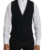 Dolce & Gabbana Blue Wool Waistcoat Formal Gilet Vest