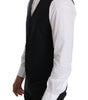 Dolce & Gabbana Blue Wool Waistcoat Formal Gilet Vest