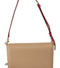 Dolce & Gabbana Purple Beige Red Leather Crossbody Purse Bag