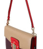Dolce & Gabbana Purple Beige Red Leather Crossbody Purse Bag