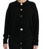 Dolce & Gabbana Black Button Embellished Cardigan Sweater
