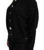Dolce & Gabbana Black Button Embellished Cardigan Sweater