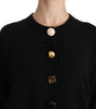 Dolce & Gabbana Black Button Embellished Cardigan Sweater