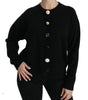 Dolce & Gabbana Black Button Embellished Cardigan Sweater