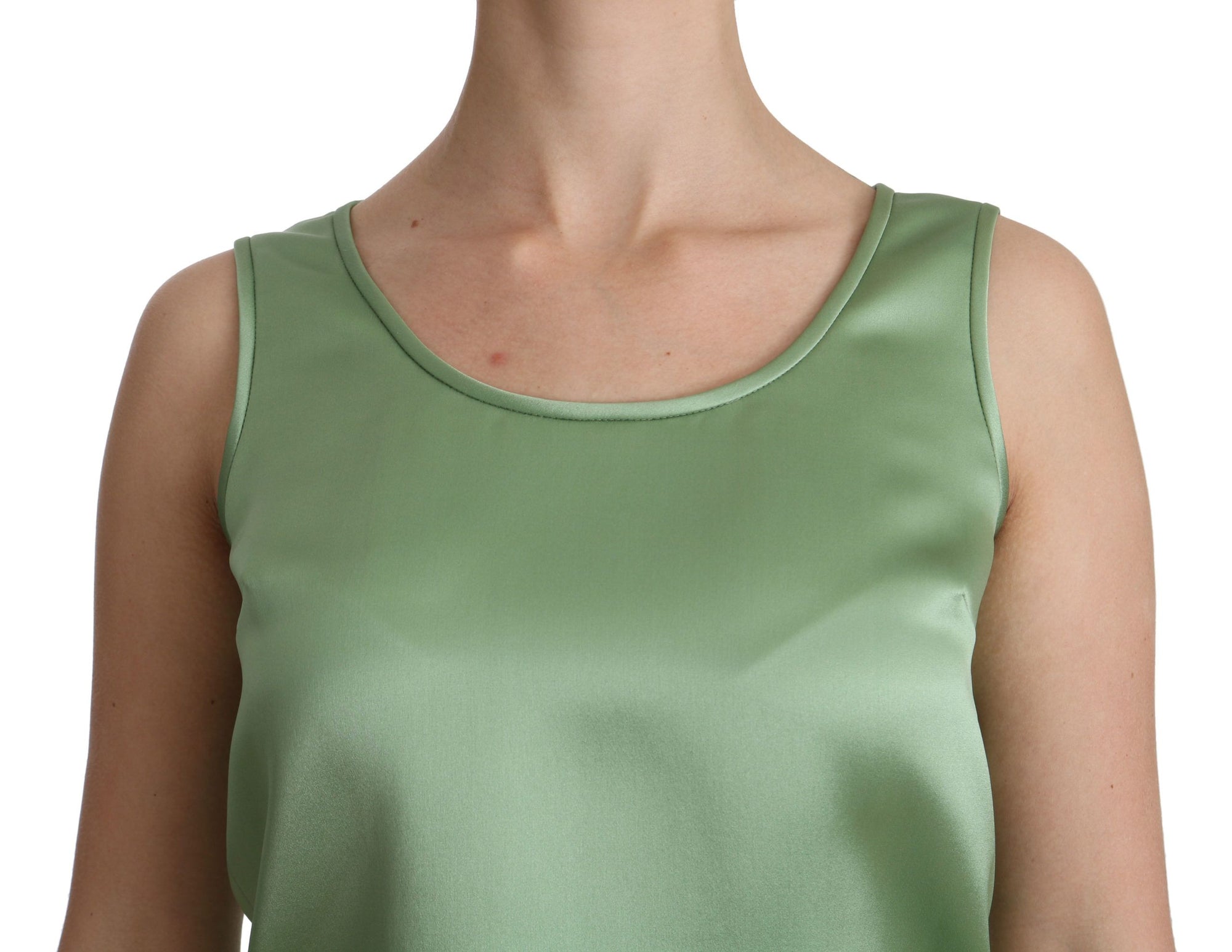 Dolce &amp; Gabbana - Élégant haut sans manches en soie vert menthe clair
