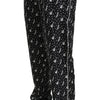 Dolce & Gabbana Silk Black Musical Instrument Trouser Pants