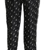 Dolce & Gabbana Silk Black Musical Instrument Trouser Pants