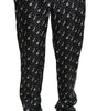 Dolce & Gabbana Silk Black Musical Instrument Trouser Pants