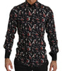 Dolce & Gabbana Black Musical Instrument Slim fit Shirt