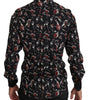 Dolce & Gabbana Black Musical Instrument Slim fit Shirt