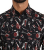Dolce & Gabbana Black Musical Instrument Slim fit Shirt