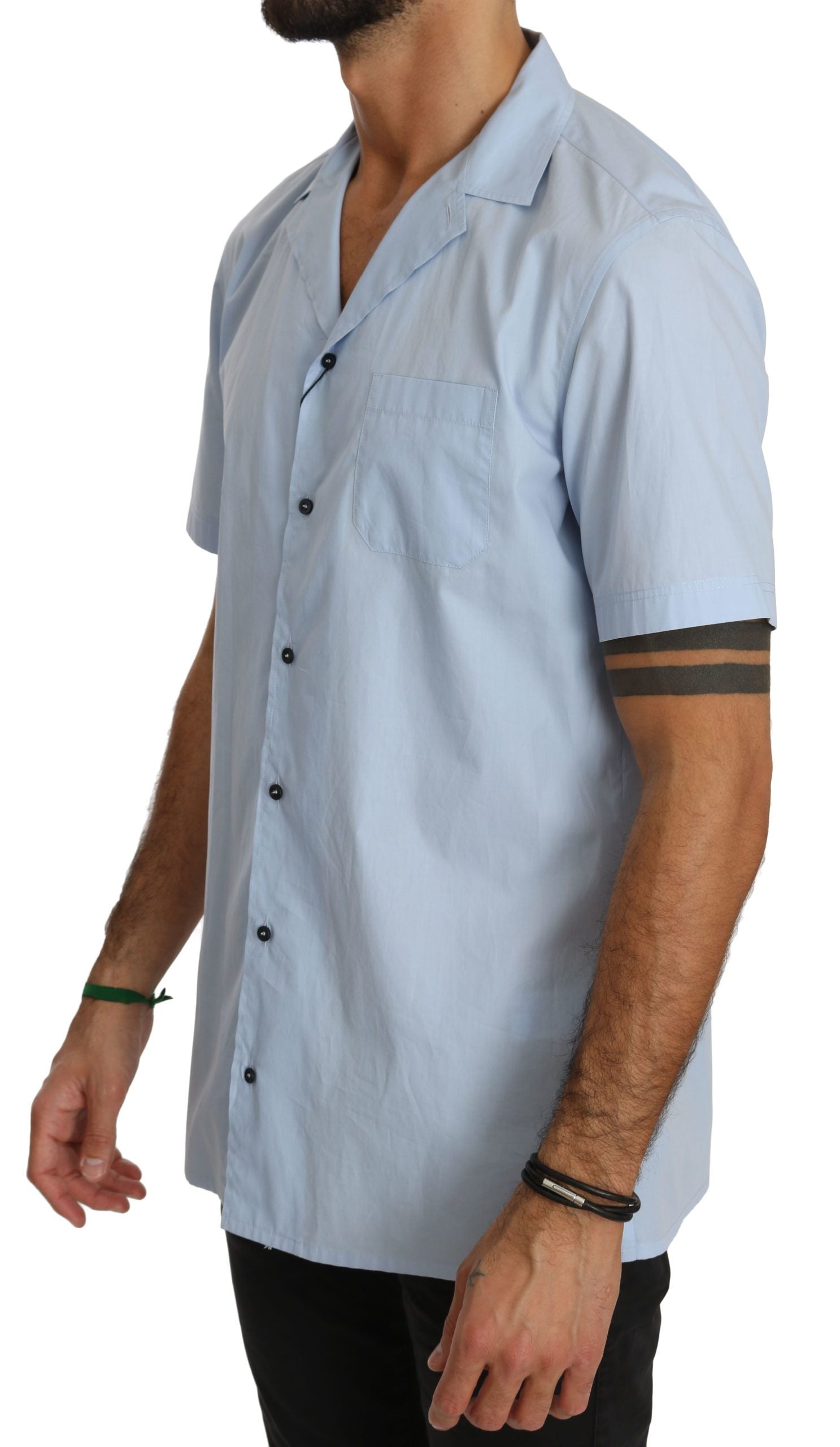 Chemise décontractée élégante en coton bleu Dolce &amp; Gabbana