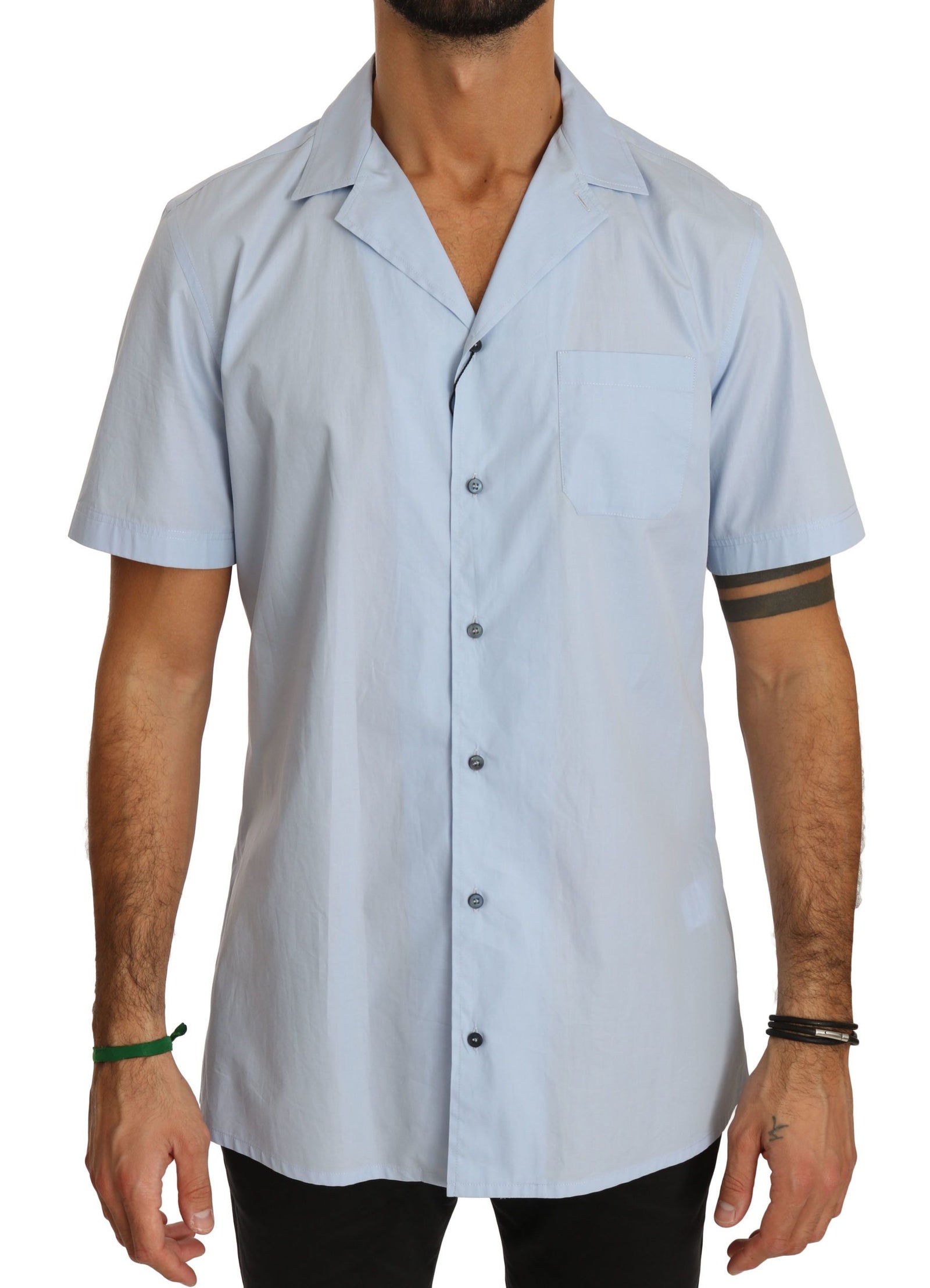Chemise décontractée élégante en coton bleu Dolce &amp; Gabbana