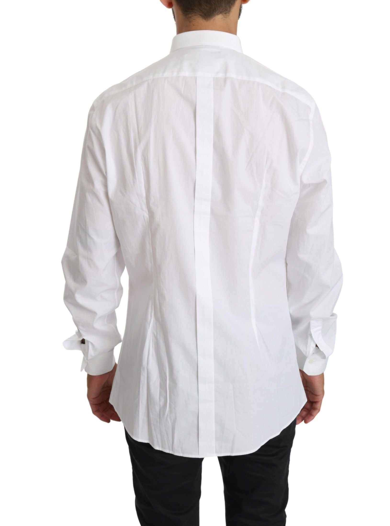 Chemise élégante en coton blanc et doré Dolce &amp; Gabbana