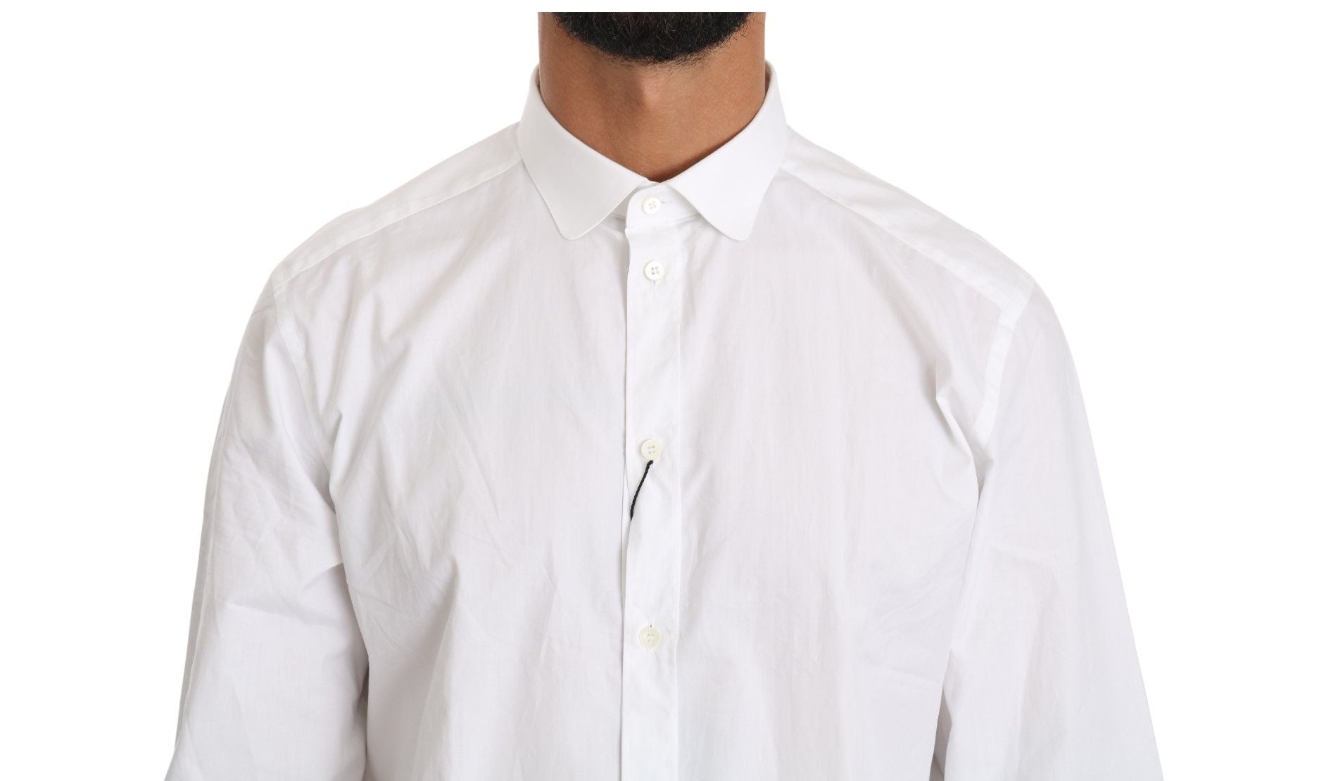 Chemise élégante en coton blanc et doré Dolce &amp; Gabbana