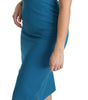 Dolce & Gabbana Blue Bodycon Sheath Knee Length Wool Dress