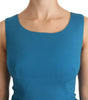 Dolce & Gabbana Blue Bodycon Sheath Knee Length Wool Dress