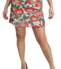 Dolce &amp; Gabbana Elegant White Floral High Waist Skirt