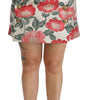 Dolce &amp; Gabbana Elegant White Floral High Waist Skirt