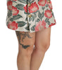 Dolce &amp; Gabbana Elegant White Floral High Waist Skirt