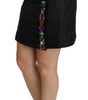 Dolce &amp; Gabbana Elegant High-Waist Embellished Black Skirt