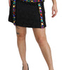 Dolce &amp; Gabbana Elegant High-Waist Embellished Black Skirt