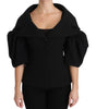 Dolce & Gabbana Black Formal Coat Virgin Wool Jacket