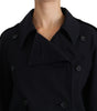 Dolce & Gabbana Coat Blue Cotton Women Trench Jacket