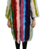 Dolce & Gabbana Multicolor Turkey Feather Cape Fur Coat