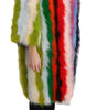 Dolce & Gabbana Multicolor Turkey Feather Cape Fur Coat