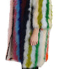 Dolce & Gabbana Multicolor Turkey Feather Cape Fur Coat