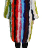 Dolce & Gabbana Multicolor Turkey Feather Cape Fur Coat