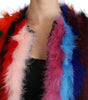 Dolce & Gabbana Multicolor Turkey Feather Cape Fur Coat