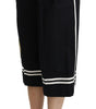 Dolce & Gabbana High Waist Palazzo Cropped Pants in Black Lemon