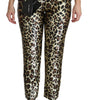 Dolce & Gabbana Brown Leopard Sequined High Waist Pants