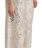 Dolce & Gabbana Cream Lace High Waist Palazzo Cropped Pants