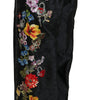 Dolce & Gabbana Black Brocade Floral Sequined Beaded Pants