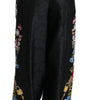 Dolce & Gabbana Black Brocade Floral Sequined Beaded Pants