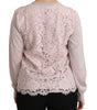 Dolce & Gabbana Silk Pink Long Sleeve Lace Top Sweater