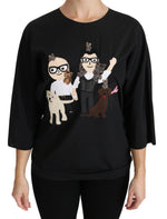 Dolce &amp; Gabbana Élégant haut brodé en soie stretch noire