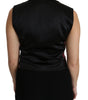 Dolce & Gabbana Black Pink Floral Waistcoat Vest Blouse Top