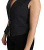 Dolce & Gabbana Black Dotted Waistcoat Vest Blouse Top