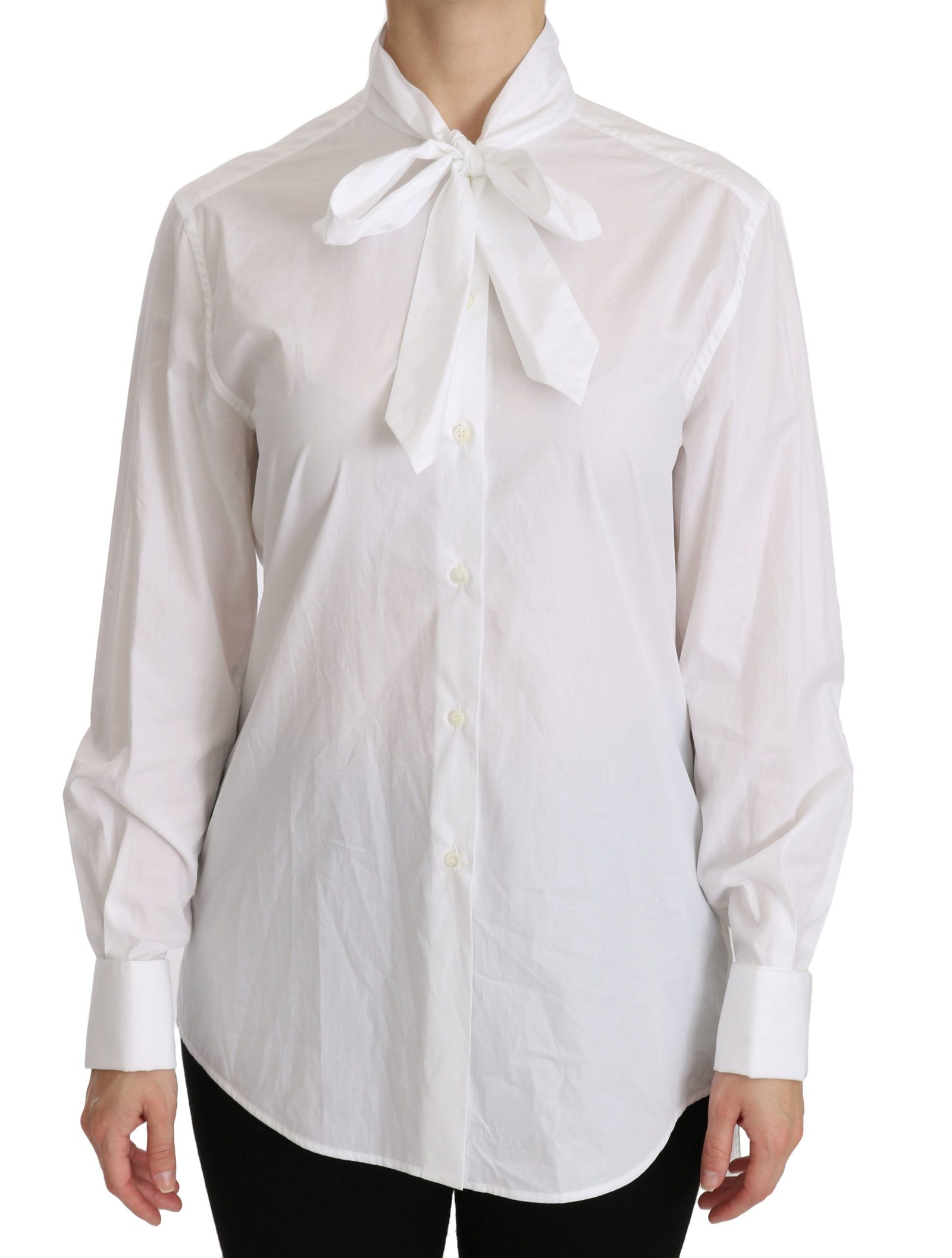 Polo élégant à col roulé blanc Dolce & Gabbana