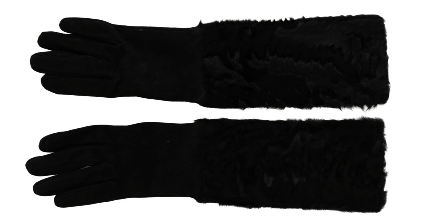 Gants élégants en daim Dolce &amp; Gabbana jusqu'aux coudes