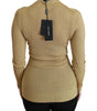 Dolce & Gabbana Gold Long Sleeve Cardigan Viscose Sweater