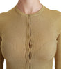 Dolce & Gabbana Gold Long Sleeve Cardigan Viscose Sweater