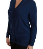 Dolce & Gabbana Blue Button Cardigan Virgin Wool Sweater