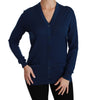 Dolce & Gabbana Blue Button Cardigan Virgin Wool Sweater
