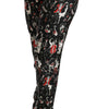 Dolce & Gabbana Black Silk Instrument Mid Waist Pants