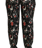 Dolce & Gabbana Black Silk Instrument Mid Waist Pants